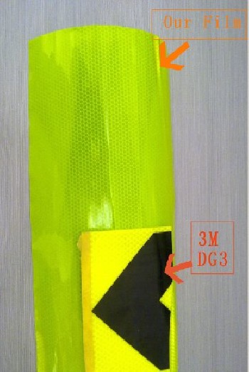 国产黄绿色、荧光黄超强级钻石级反光膜